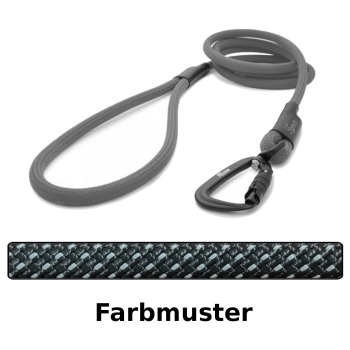 klassische Hundeleine TWIST - L - 115cm - schwarz mit silber Punkten